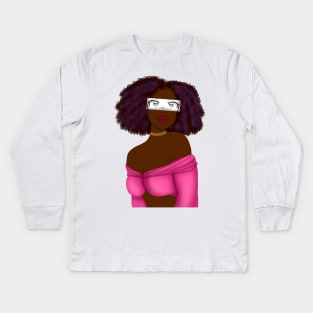 Black girl illustrations Kids Long Sleeve T-Shirt